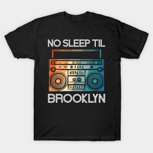 Retro No Sleep Till Brooklyn Vintage Radio T-Shirt